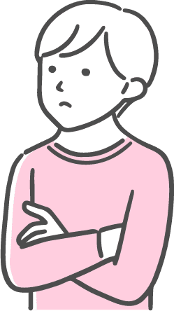 悩んでいる女性のイラスト