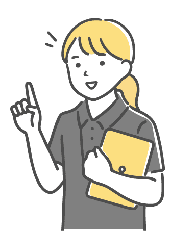 案内をする女性スタッフのイラスト