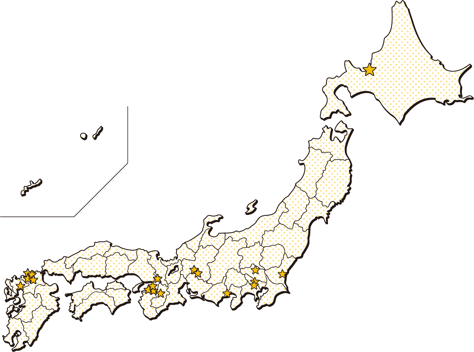 全国の+Rebodyコンステレーションズ拠点マップ