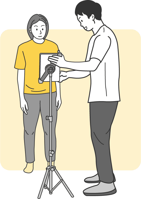 体の状態を評価している様子のイラスト
