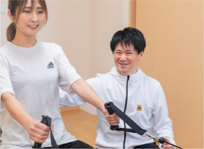 機器を使ったトレーニングの様子